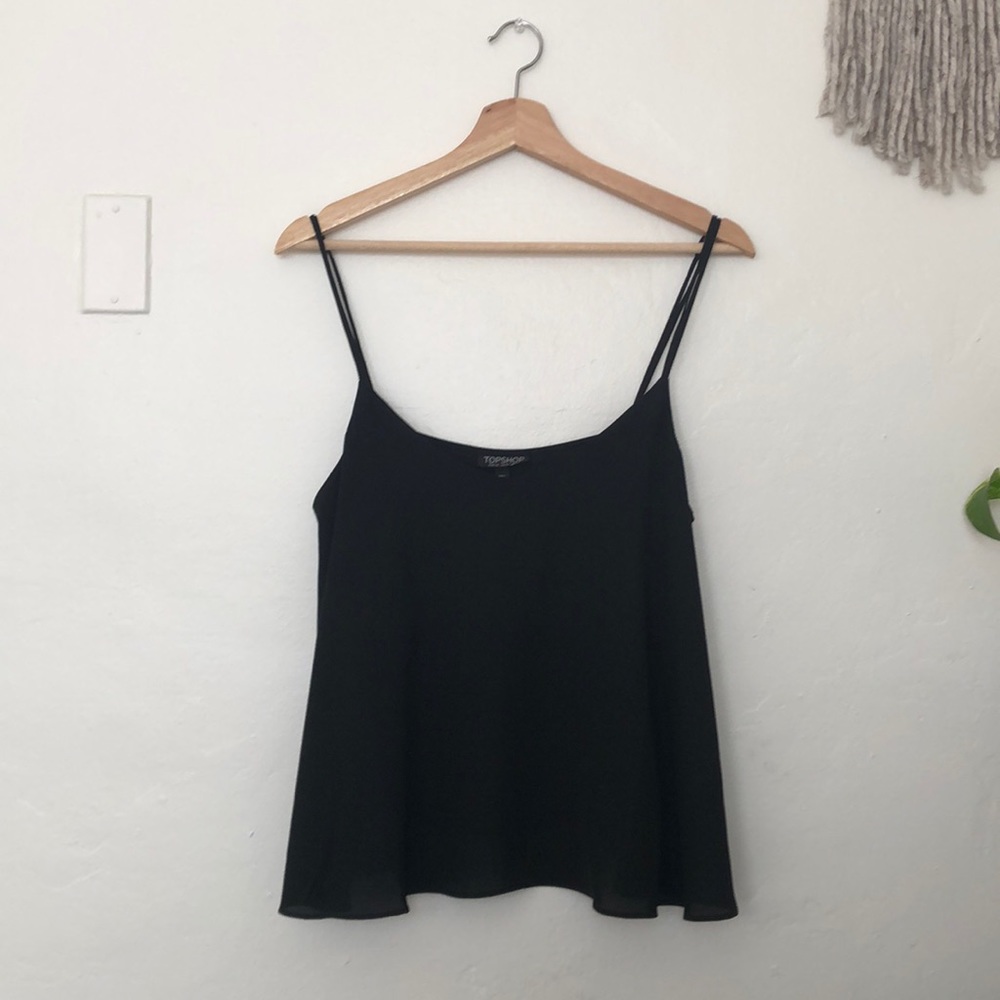Topshop Black swing cami